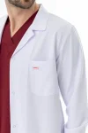 Spor Yaka Ceket Boy Erkek Doktor Önlüğü Alpaka Kumaş Beyaz (BEO101)