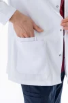 Spor Yaka Ceket Boy Erkek Doktor Önlüğü Alpaka Kumaş Beyaz (BEO101)