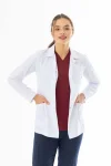 Spor Yaka Kulplu Kadın Doktor Önlüğü Alpaka Kumaş Ceket Boy (BKO005)