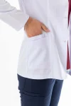 Spor Yaka Kulplu Kadın Doktor Önlüğü Alpaka Kumaş Ceket Boy (BKO005)
