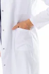 Spor Yaka Uzun Boy Kadın Doktor Önlüğü Alpaka Kumaş Beyaz (BKO007)