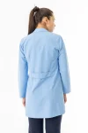 Spor Yaka Uzun Kol Kadın Personel Önlüğü Alpaka Kumaş Açık Mavi (RNK0110)