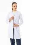 Spor Yaka Uzun Kol Kadın Doktor Önlüğü Alpaka Kumaş Beyaz (RNKO101)