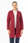 Spor Yaka Uzun Kol Kadın Personel Önlüğü Alpaka Kumaş Bordo (RNK107)