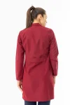 Spor Yaka Uzun Kol Kadın Personel Önlüğü Alpaka Kumaş Bordo (RNK107)
