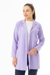 Spor Yaka Uzun Kol Kadın Personel Önlüğü Alpaka Kumaş Lila (RNK106)