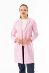 Spor Yaka Uzun Kol Kadın Personel Önlüğü Alpaka Kumaş Pembe (RNK111)