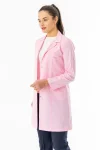 Spor Yaka Uzun Kol Kadın Personel Önlüğü Alpaka Kumaş Pembe (RNK111)