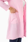Spor Yaka Uzun Kol Kadın Personel Önlüğü Alpaka Kumaş Pembe (RNK111)