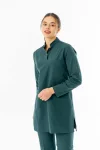 Terikoton Uzun Kol Doktor Hemşire Forması Alt Üst Takım Avcı Yeşili (TTST0004)