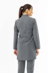 Terikoton Uzun Kol Doktor Hemşire Forması Alt Üst Takım Gri (TTST0008)