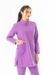 Terikoton Uzun Kol Doktor Hemşire Forması Alt Üst Takım Koyu Lila (TTST0009)