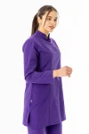 Terikoton Uzun Kol Doktor Hemşire Forması Alt Üst Takım Mor (TTST00011)