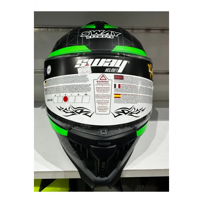 KASK SWAY SW-865 MAT GREY/GREEN GÜNEŞ GÖZLÜKLÜ