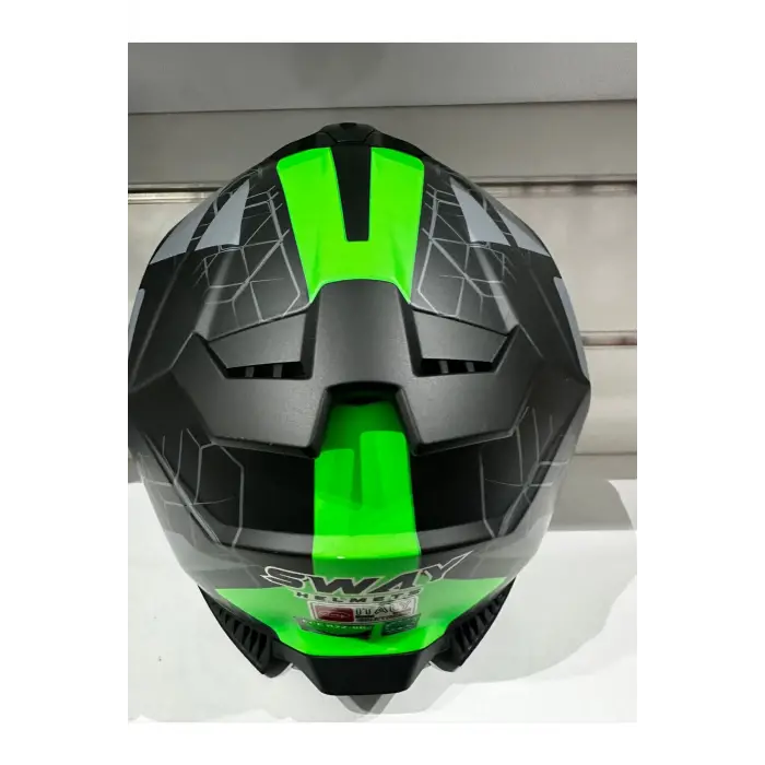 KASK SWAY SW-865 MAT GREY/GREEN GÜNEŞ GÖZLÜKLÜ