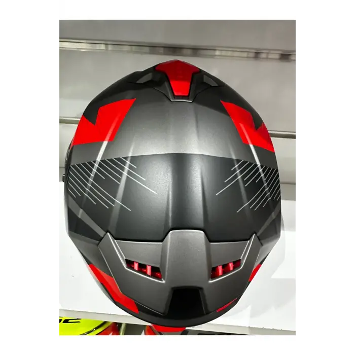 KASK SWAY SW-865 ST TİTANYUM/RED/BLACK GÜNEŞ GÖZLÜKLÜ