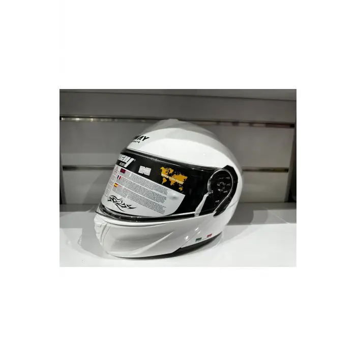 KASK SW-917 ÇENE AÇILIR GÜNEŞ GÖZLÜKLÜ BEYAZ