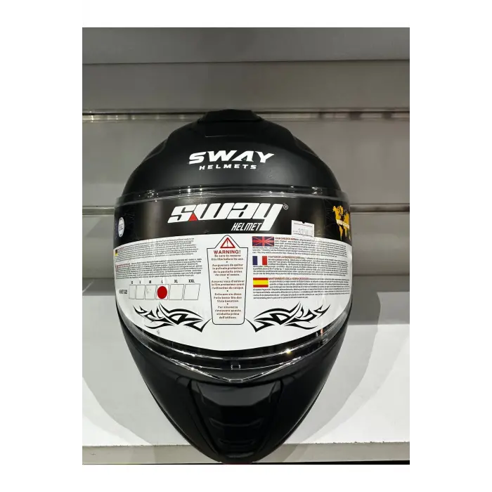 KASK SW-917 ÇENE AÇILIR GÜNEŞ GÖZLÜKLÜ MAT SİYAH