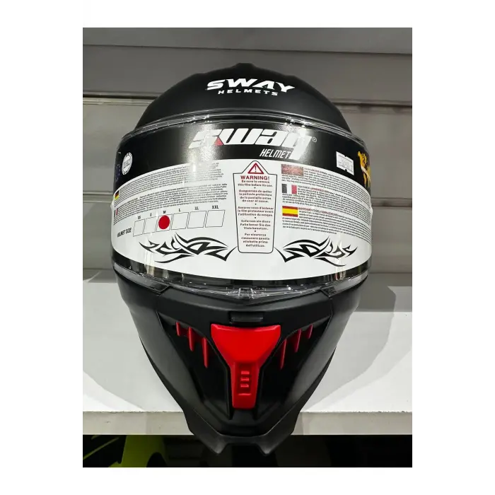 KASK SWAY SW-865 MAT SİYAH GÜNEŞ GÖZLÜKLÜ