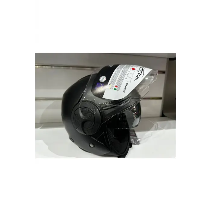 KASK SWAY SW-737 MAT BLACK ÇENESİZ GÜNEŞ GÖZLÜKLÜ
