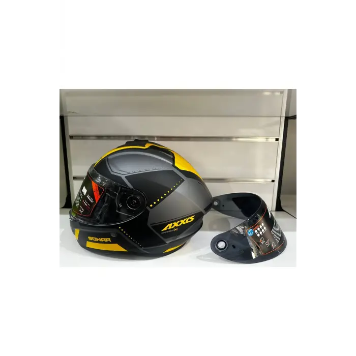 KASK AXXİS DRAKEN S SONAR C3 MAT TİTANYUM/YELLOW