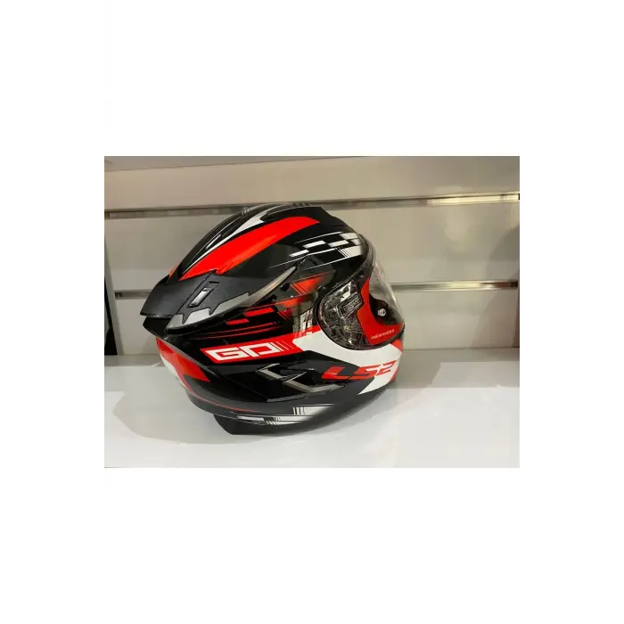 Kask Challenger Gp Siyah-kırmızı Güneş Gözlüklü