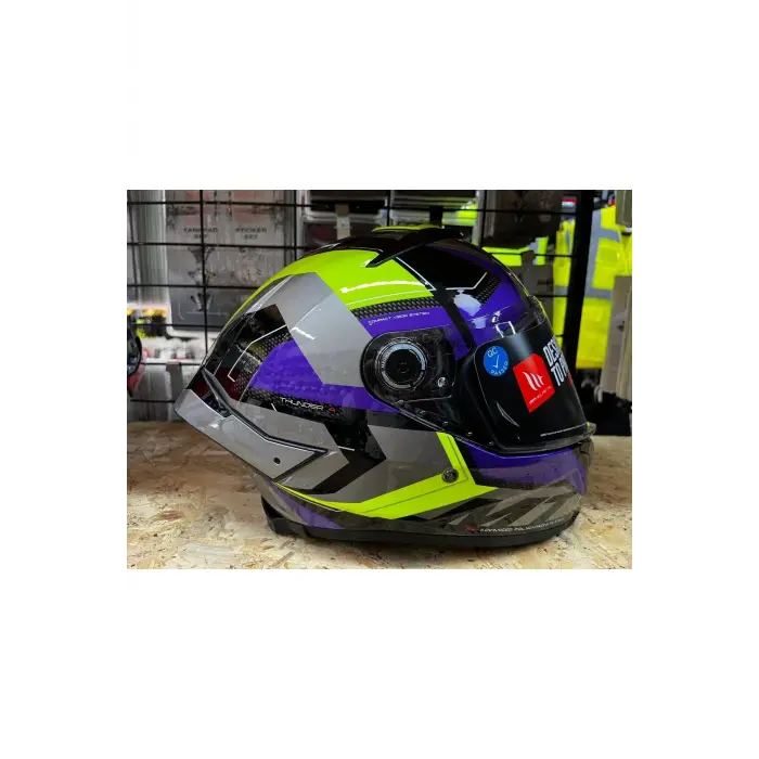 Kask Mt Thunder 4 Sv Valıant B2 Parlak Gri Mor Sarı