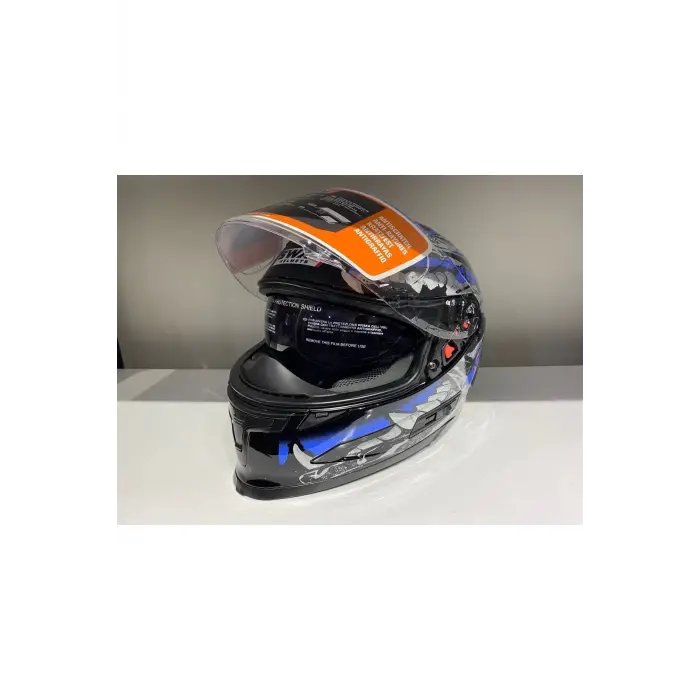 Kask B-503 (817) Güşeş Vizörlü Croco Mavi