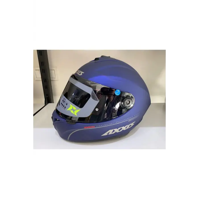 Kask Axxis Draken S Mat Blue Siyah Camlı