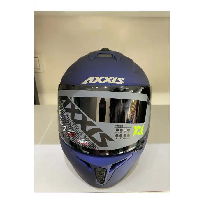 Kask Axxis Draken S Mat Blue Siyah Camlı