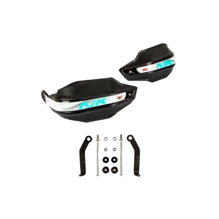 GP Kompozit CF Moto 250 NK 2018-2022 Uyumlu Plastik Elcik Koruma Siyah TURKUAZ