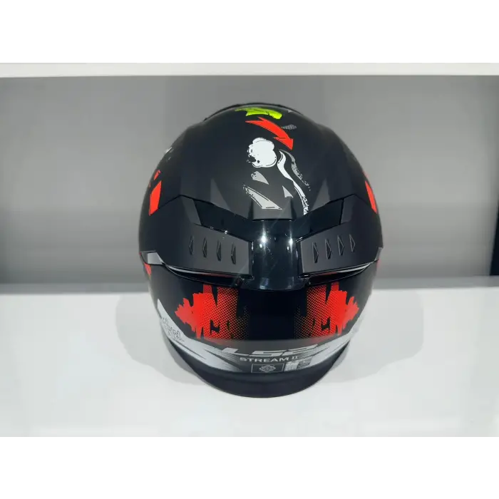 LS2 STREAM 2 ANGRY MONKEY MAT SİYAH-KIRMIZI KASK