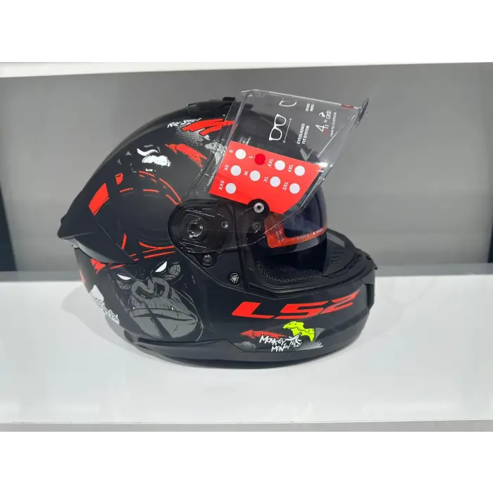 LS2 STREAM 2 ANGRY MONKEY MAT SİYAH-KIRMIZI KASK