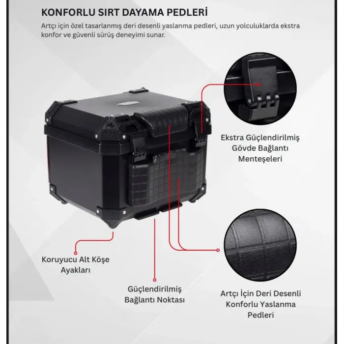 REXX 45 LİTRE ABS MOTOSİKLET ARKA ÇANTA - 02-RENKLİ