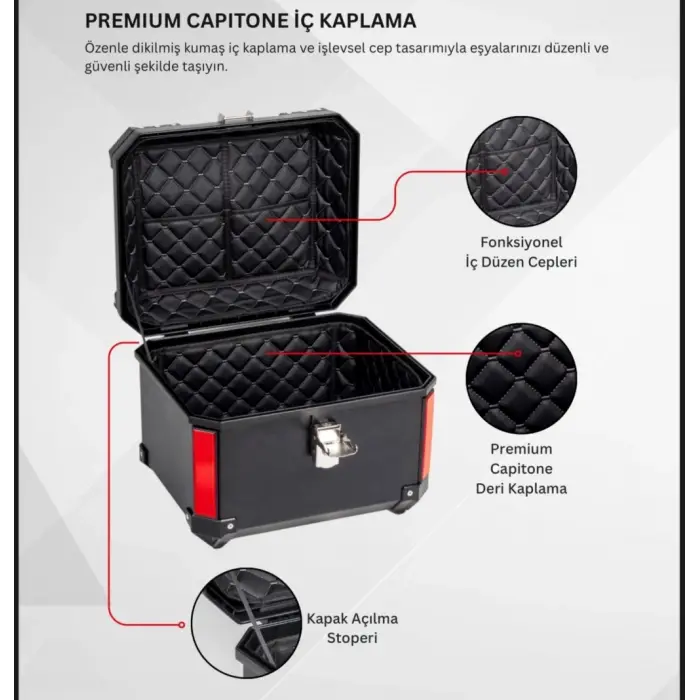 REXX 45 LİTRE ABS MOTOSİKLET ARKA ÇANTA - 02-RENKLİ