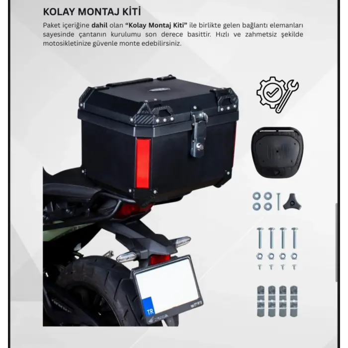 REXX 45 LİTRE ABS MOTOSİKLET ARKA ÇANTA - 02-RENKLİ