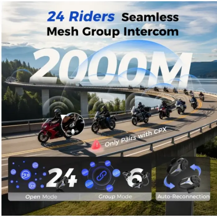 Moman CP-X Mesh Motosiklet İnterkomu MESH