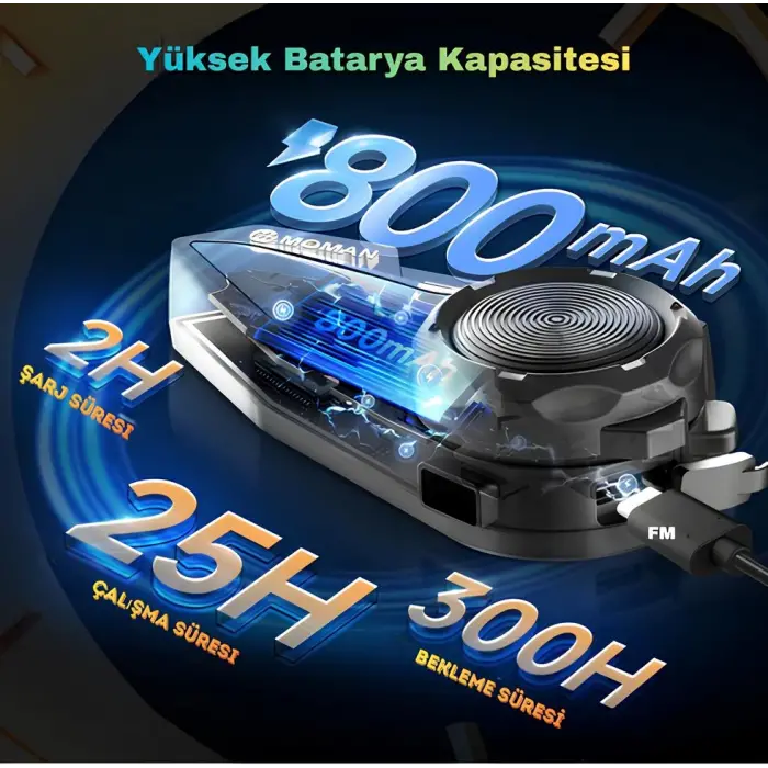 Moman H2E Motosiklet İnterkomu Çift Kanallı