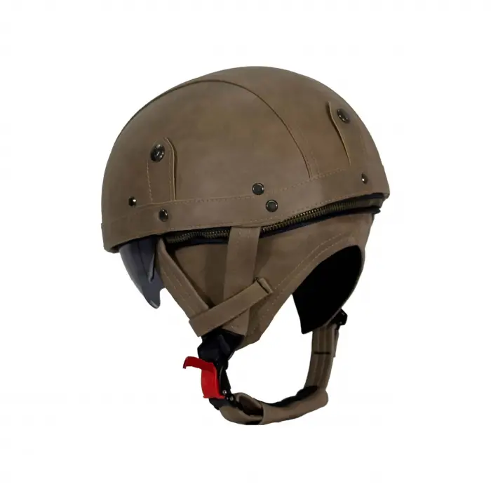 KASK SWAY TEX 130 ZN Kahverengi Deri Miğfer Kask