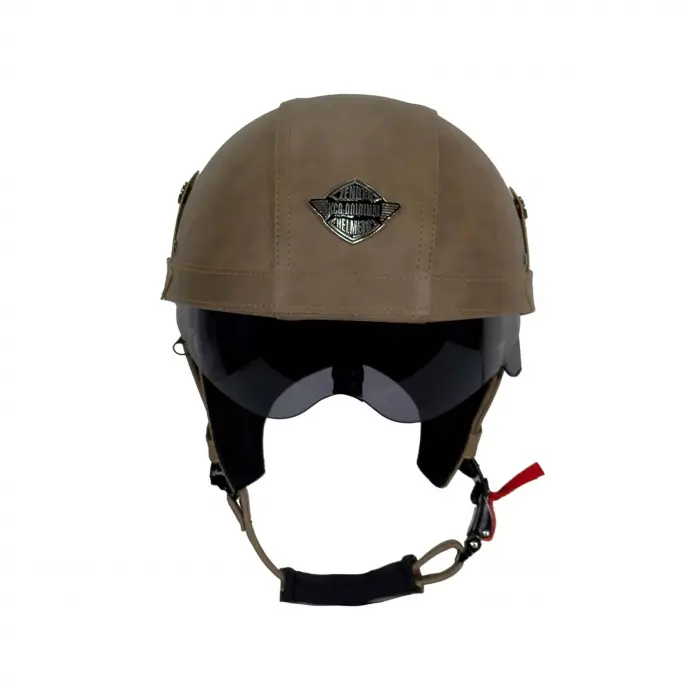 KASK SWAY TEX 130 ZN Kahverengi Deri Miğfer Kask