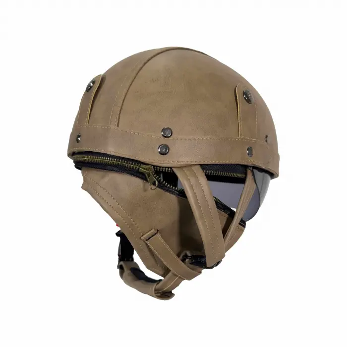 KASK SWAY TEX 130 ZN Kahverengi Deri Miğfer Kask