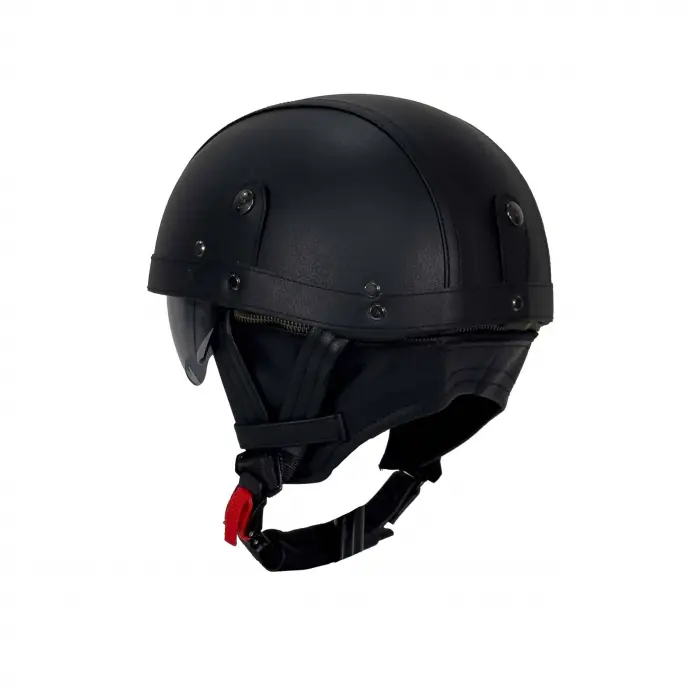 KASK SWAY TEX 130 ZN Siyah Deri Miğfer Kask