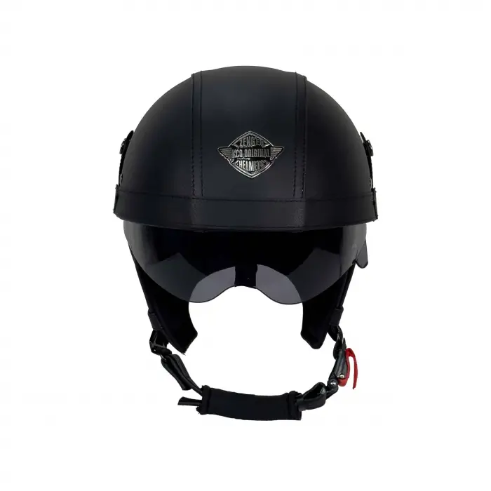 KASK SWAY TEX 130 ZN Siyah Deri Miğfer Kask