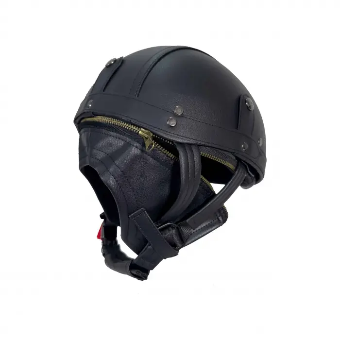 KASK SWAY TEX 130 ZN Siyah Deri Miğfer Kask