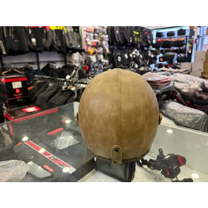 Kask TEX 701 JYT Kahverengi Deri + BOOBLE CAM
