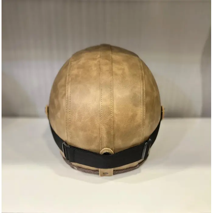Kask TEX 701 JYT Kahverengi Deri + KASK MASKELİ