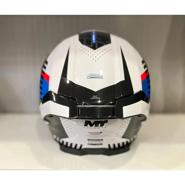 KASK MT THUNDER 4 SV LUMİNENCE A7 PARLAK BEYAZ/MAVİ/KIRMIZI