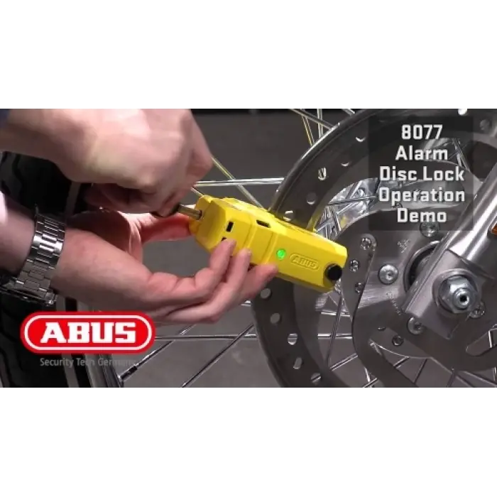ABUS 8077 2.0 GRANTİ DETECTO XPLUS BALCK — ALARMLI DİSK KİLİDİ