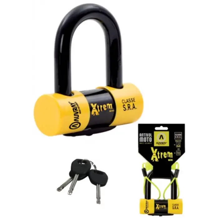 AUVRAY XTREM MINI U DİSK KİLİDİ 52X65mm+HATIRLATMA KABLOSU