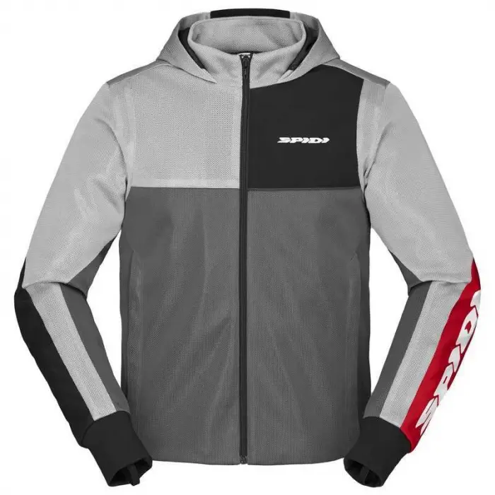 CEKET SPIDI HOODIE NET TEKSTİL KIRMIZI/GÜMÜŞ